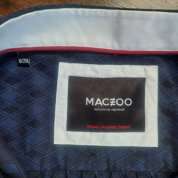Maceoo Fresh Navy Losange Short Sleeve Shirt Size 6 2XL - Picture 5 of 11